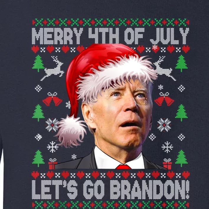 Merry 4th Of July Let's Go Branson Brandon Ugly Sweater Toddler Sweatshirt