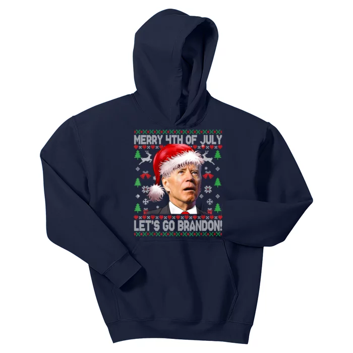 Merry 4th Of July Let's Go Branson Brandon Ugly Sweater Kids Hoodie