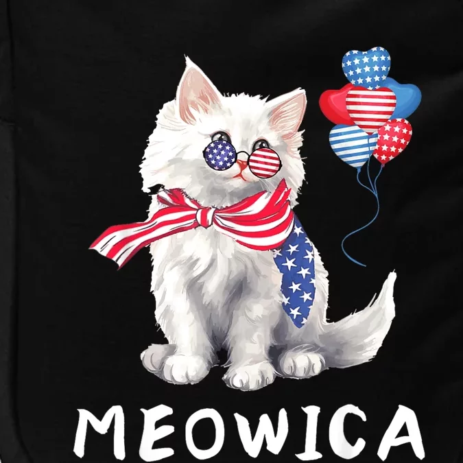 Meowica 4th Of July Cat American Flag Funny Impact Tech Backpack