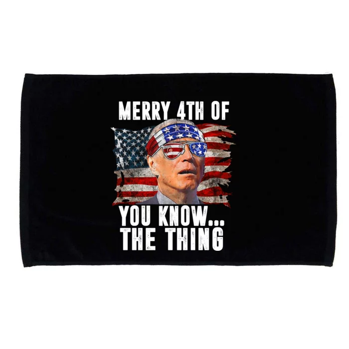 Merry 4th Of You Know The Thing Funny Biden Microfiber Hand Towel