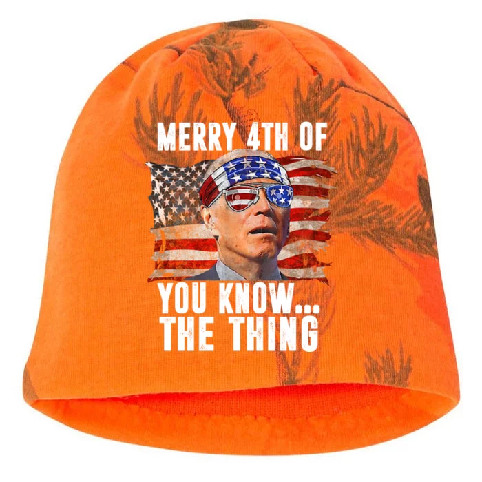 Merry 4th Of You Know The Thing Funny Biden Kati - Camo Knit Beanie