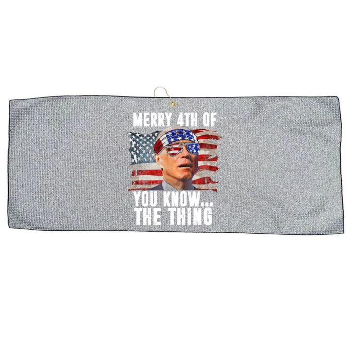 Merry 4th Of You Know The Thing Funny Biden Large Microfiber Waffle Golf Towel