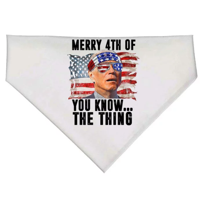 Merry 4th Of You Know The Thing Funny Biden USA-Made Doggie Bandana