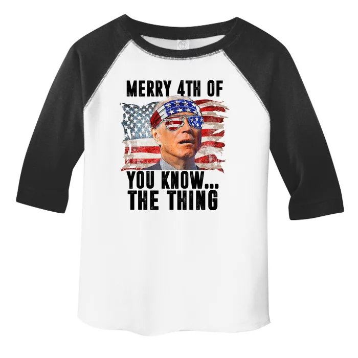 Merry 4th Of You Know The Thing Funny Biden Toddler Fine Jersey T-Shirt