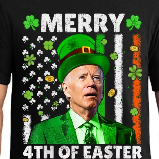 Merry 4th Of St Patricks Day Joe Biden Leprechaun Hat Clover Gift Pajama Set