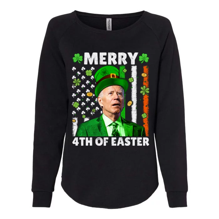 Merry 4th Of St PatrickS Day Funny Joe Biden Leprechaun Hat Gift Womens California Wash Sweatshirt