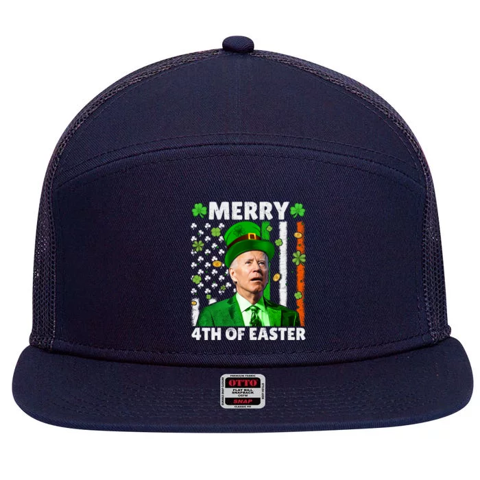 Merry 4th Of St PatrickS Day Funny Joe Biden Leprechaun Hat Gift 7 Panel Mesh Trucker Snapback Hat