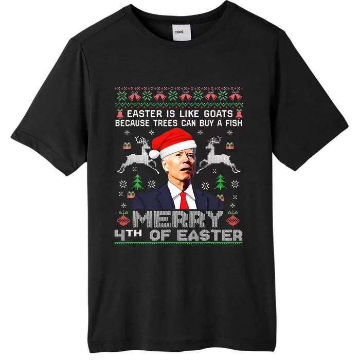 Merry 4th Of Easter Funny Biden Ugly Xmas Sweater ChromaSoft Performance T-Shirt