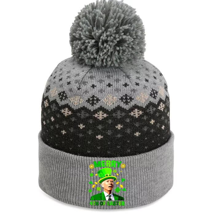 Merry 4th Of St Patricks Day Funny Joe Biden Leprechaun Hat The Baniff Cuffed Pom Beanie