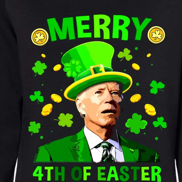 Merry 4th Of St Patricks Day Funny Joe Biden Leprechaun Hat Womens California Wash Sweatshirt