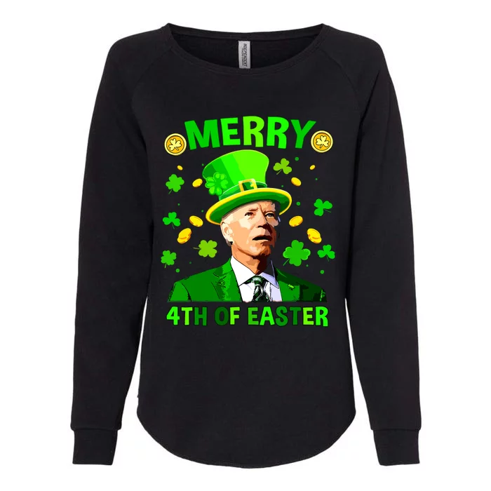 Merry 4th Of St Patricks Day Funny Joe Biden Leprechaun Hat Womens California Wash Sweatshirt