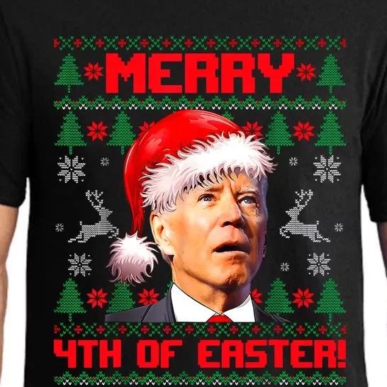 Merry 4th Of Easter Funny Joe Biden Christmas Ugly Sweater Pajama Set