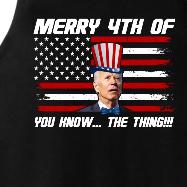 Merry 4th Of You Know The Thing Funny Joe Biden America Ladies Tri-Blend Wicking Tank