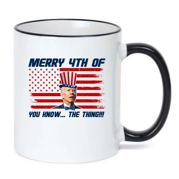 Merry 4th Of You Know The Thing Funny Joe Biden America Black Color Changing Mug