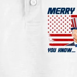 Merry 4th Of You Know The Thing Funny Joe Biden America Dry Zone Grid Performance Polo