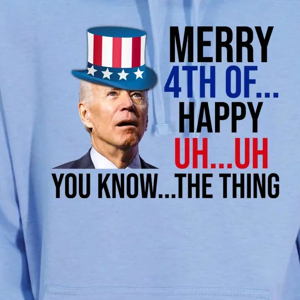 Merry 4th You Know The Thing Funny Confused Joe Biden Unisex Surf Hoodie