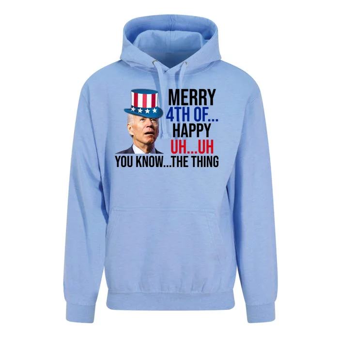 Merry 4th You Know The Thing Funny Confused Joe Biden Unisex Surf Hoodie