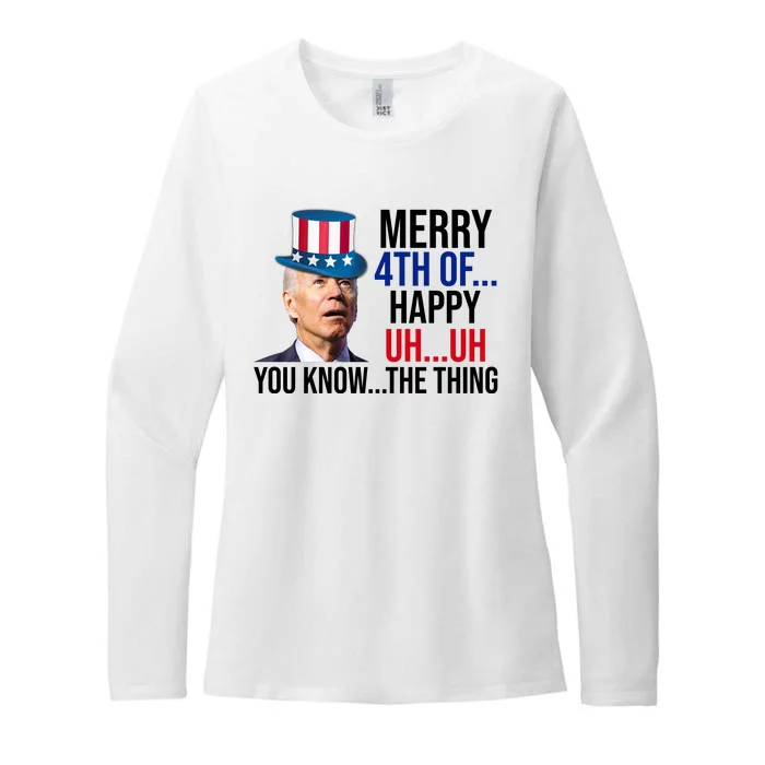 Merry 4th You Know The Thing Funny Confused Joe Biden Womens CVC Long Sleeve Shirt