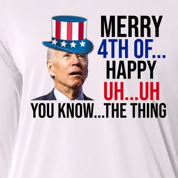 Merry 4th You Know The Thing Funny Confused Joe Biden Cooling Performance Long Sleeve Crew