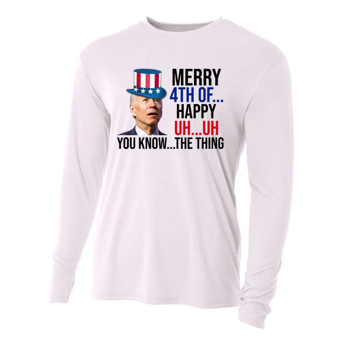 Merry 4th You Know The Thing Funny Confused Joe Biden Cooling Performance Long Sleeve Crew