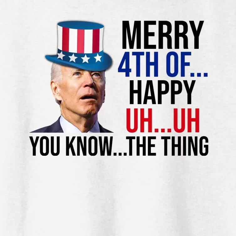 Merry 4th You Know The Thing Funny Confused Joe Biden Women's Crop Top Tee