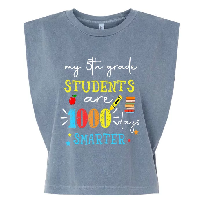 My 5th Grade Students Are 1000 Days Smarter 100 Days School Gift Garment-Dyed Women's Muscle Tee