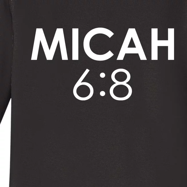 Micah 6:8 Bible Verse Christian Inspirational Catholic Baby Long Sleeve Bodysuit