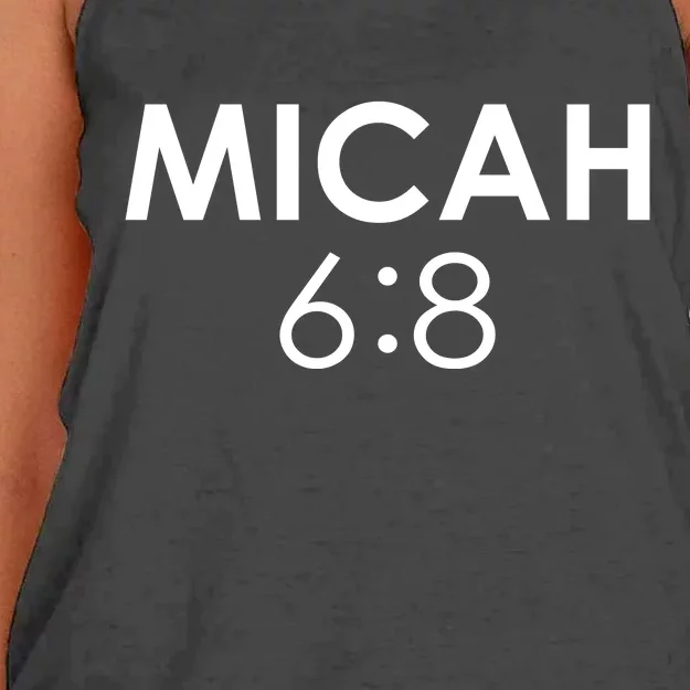 Micah 6:8 Bible Verse Christian Inspirational Catholic Women's Knotted Racerback Tank