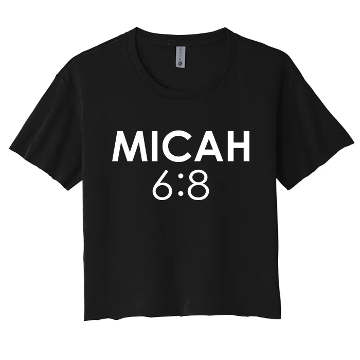 Micah 6:8 Bible Verse Christian Inspirational Catholic Women's Crop Top Tee