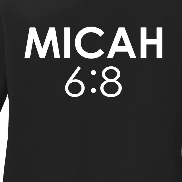 Micah 6:8 Bible Verse Christian Inspirational Catholic Ladies Long Sleeve Shirt