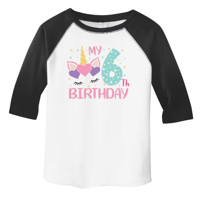 My 6th Birthday Unicorn Gift For Birthday Girl Toddler Fine Jersey T-Shirt