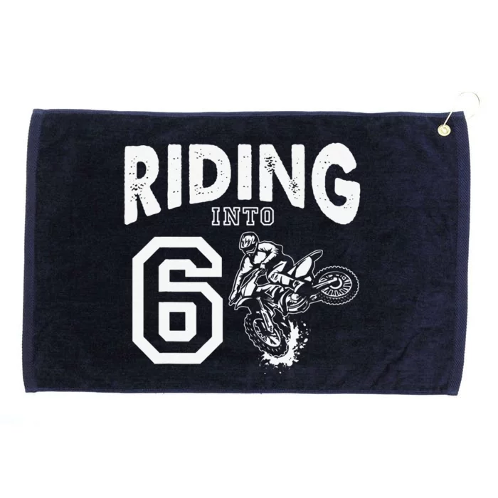 Motocross 6 Years Old 6Th Birthday Dirt Bike Boy Girl Grommeted Golf Towel