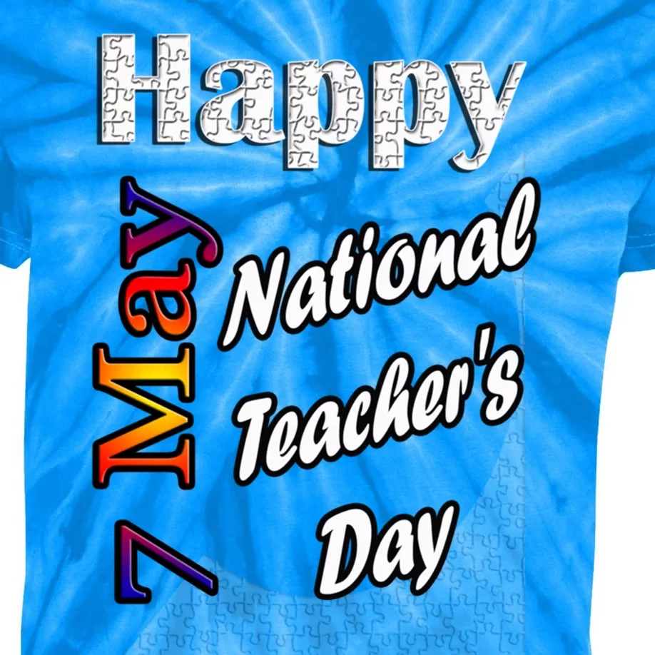 May 7th National Teachers Day T Fun Idea Gift Kids Tie-Dye T-Shirt