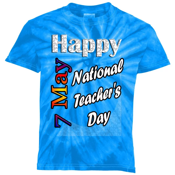 May 7th National Teachers Day T Fun Idea Gift Kids Tie-Dye T-Shirt