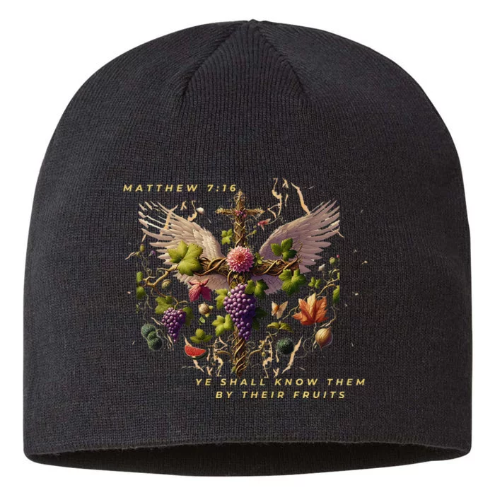 Mathew 7:16 Ye Shall Know Them By Their Fruits 8 1/2in Sustainable Knit Beanie