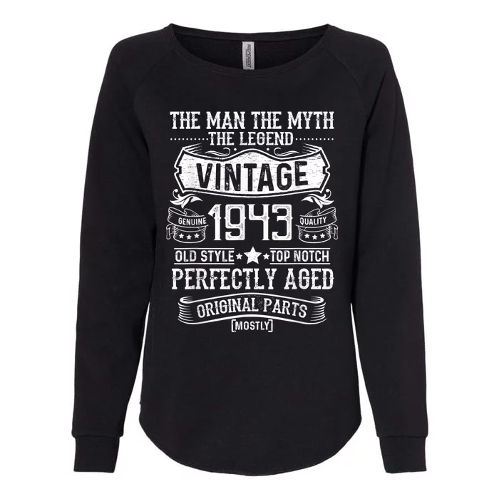 m.e.ns 80th Birthday Gift Vintage 1943 Man Myth Legend 80 Years Old Womens California Wash Sweatshirt