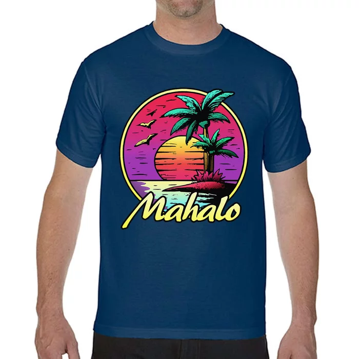 Mahalo. 80s Palm Sunset. Tropical Beach Summer Comfort Colors T-Shirt