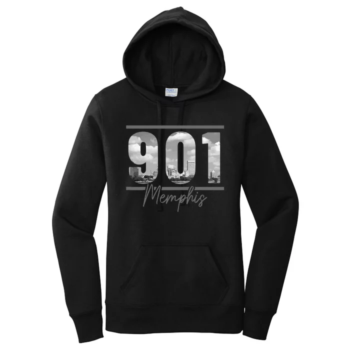 Memphis 901 Area Code Skyline Tennessee Vintage Women's Pullover Hoodie