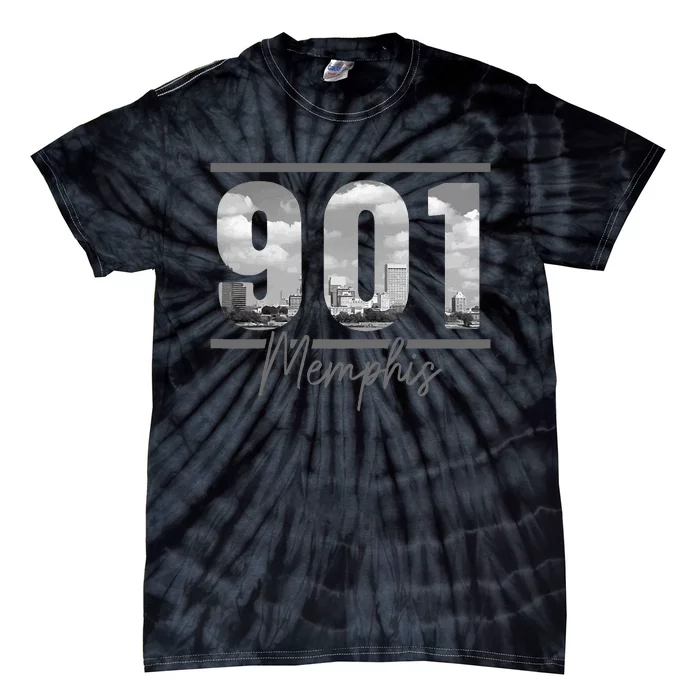 Memphis 901 Area Code Skyline Tennessee Vintage Tie-Dye T-Shirt