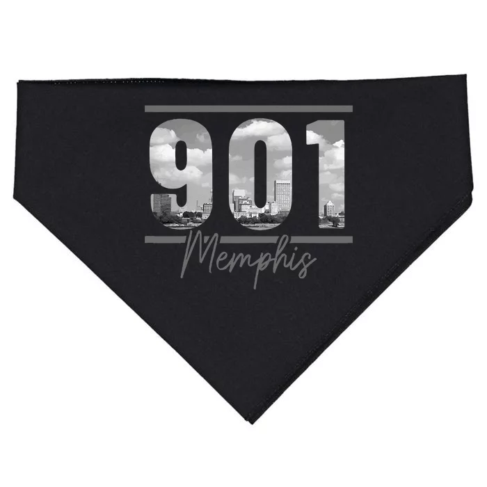 Memphis 901 Area Code Skyline Tennessee Vintage USA-Made Doggie Bandana