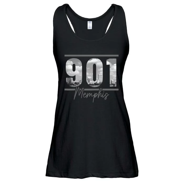 Memphis 901 Area Code Skyline Tennessee Vintage Ladies Essential Flowy Tank