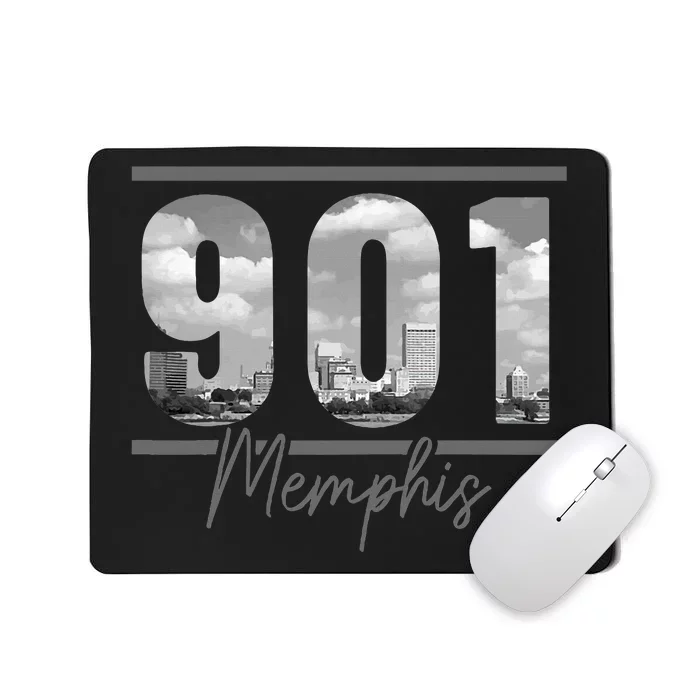 Memphis 901 Area Code Skyline Tennessee Vintage Mousepad