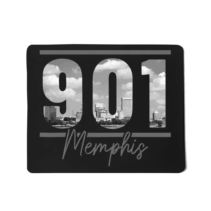 Memphis 901 Area Code Skyline Tennessee Vintage Mousepad