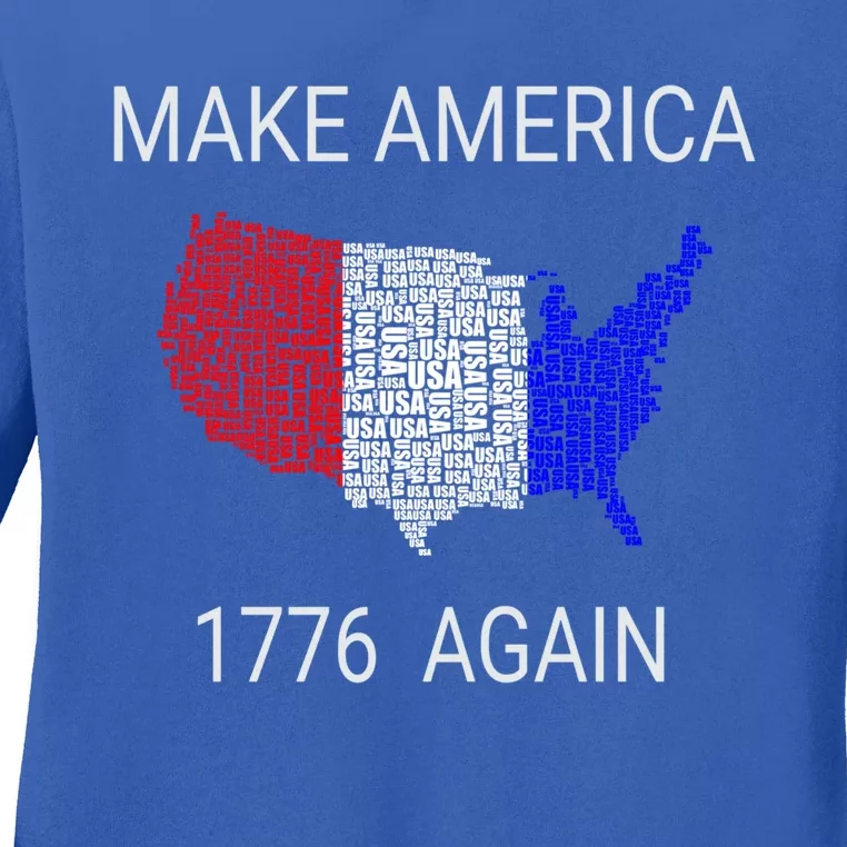 Make America 1776 Again Constitution Freedom Usa Gift Ladies Long Sleeve Shirt