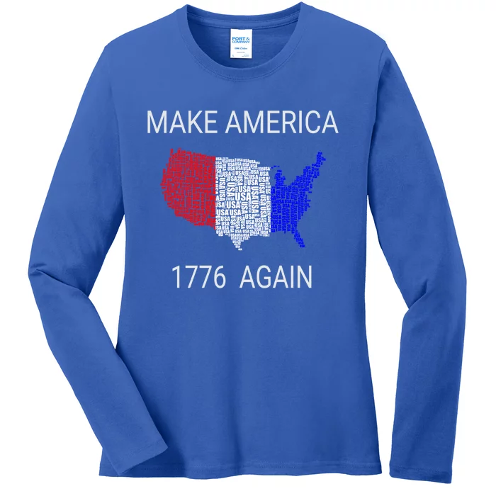 Make America 1776 Again Constitution Freedom Usa Gift Ladies Long Sleeve Shirt