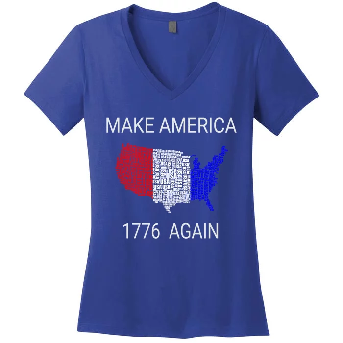 Make America 1776 Again Constitution Freedom Usa Gift Women's V-Neck T-Shirt