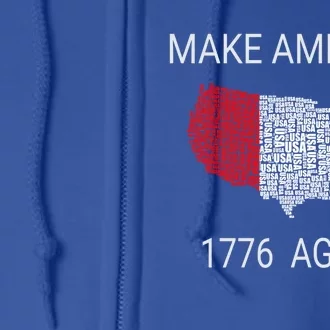 Make America 1776 Again Constitution Freedom Usa Gift Full Zip Hoodie