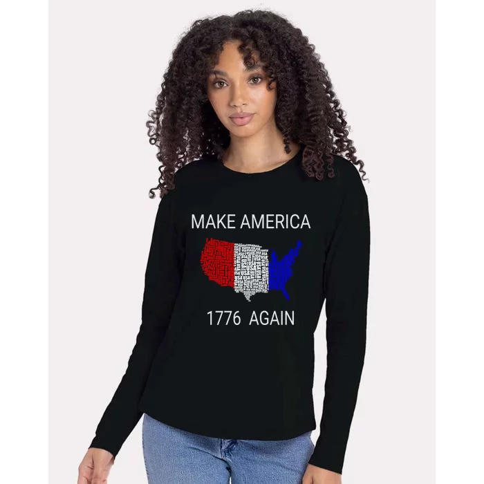 Make America 1776 Again Constitution Freedom Usa Gift Womens Cotton Relaxed Long Sleeve T-Shirt