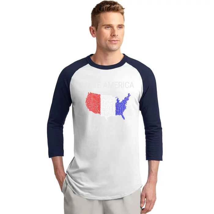 Make America 1776 Again Constitution Freedom Usa Gift Baseball Sleeve Shirt