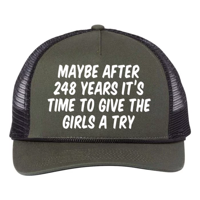 Maybe After 248 Years Its Time To Give The Girl A Try Retro Rope Trucker Hat Cap